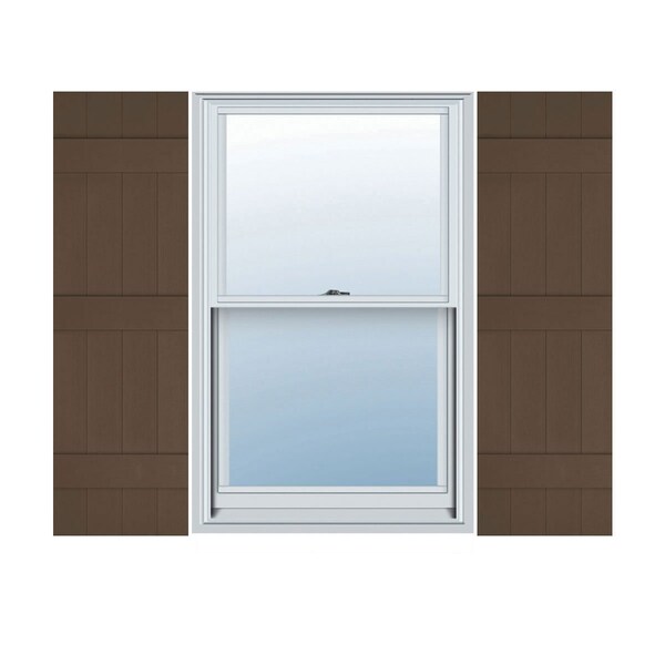 Ekena Millwork Lifetime Vinyl, Standard Four Board Joined, Board-n-Batten Shutters, LJ4S14X07100FB, PR LJ4S14X07100FB - main